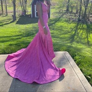 Hot pink Prom dress worn one time this year. Beautiful dress